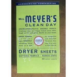 Mrs. Meyer's Clean Day Dryer Sheets Lemon Verbena Scent 80 Paper Sheets